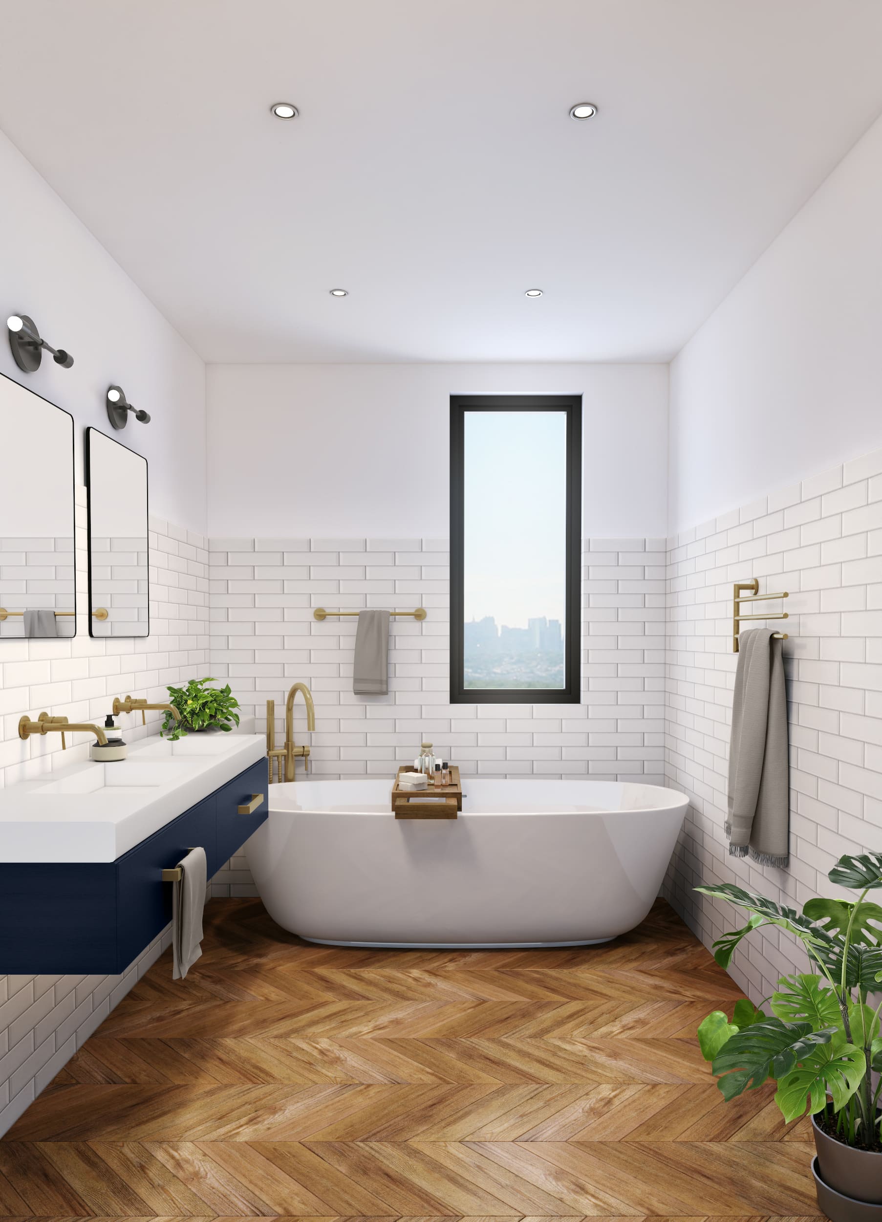 B66-LL_AMB B66-1100-02-LL Floor-mounted tub filler with hand shower