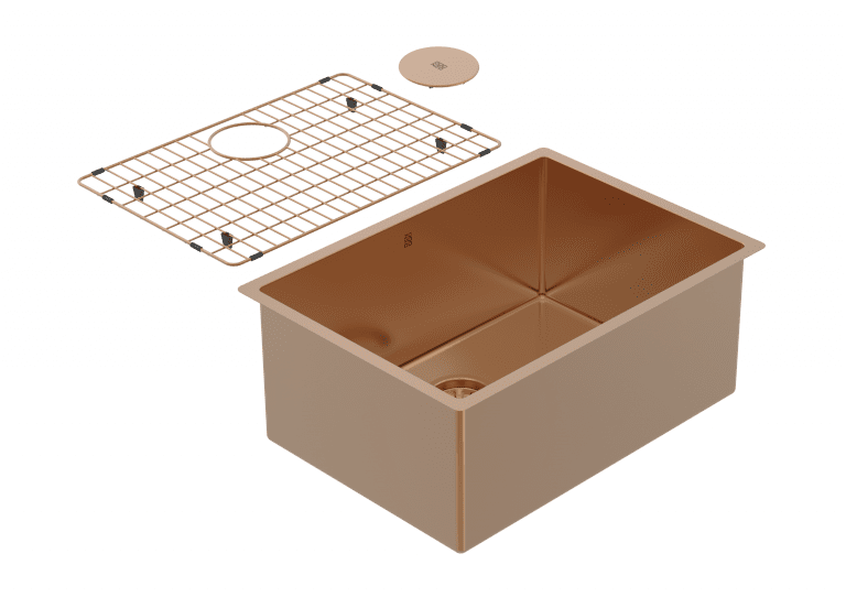 Zomodo CAC584-BK- Cayman, Lrg Single Sink - Undermount + Bottom Grid + Waste Cover, 16ga, R10 Zomodo CAC584-BK- Cayman, Lrg Single Sink - Undermount + Bottom Grid + Waste Cover, 16ga, R10