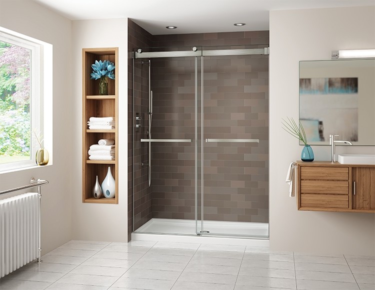 Fleurco GEMINI 54 Inch In-Line Frameless Sliding Door