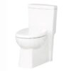 CARLAW Elongated Single Flush 4.8 LPF Unlined One Piece Toilet White With Seat 4710BHUV