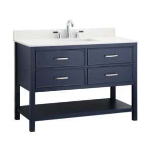Monza 48" Vanity with White Engineered Marble Top and Built-in Sink