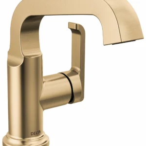 Delta Tetra Single Hole 1-Handle High Arc Bathroom Faucet With Metal Drain Assembly