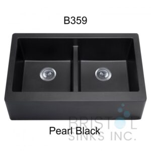 Bristol Virtuo Granite Farmhouse/Apron Double Bowl Kitchen Sink