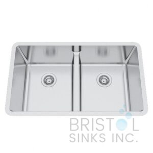 Bristol Double Bowl Low Divide Undermount Stainless Steel Kitchen Sink